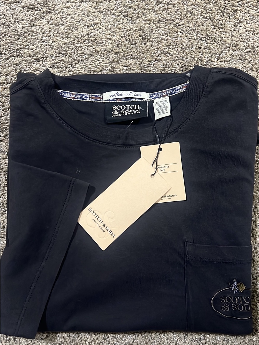 Scotch & Soda Black Short Sleeve Pocket Tee